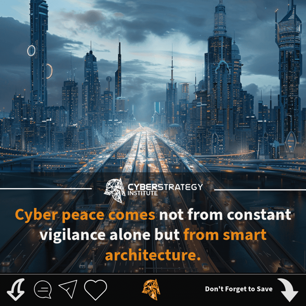 Cyber peace comes not from constant vigilance alone but from smart architecture