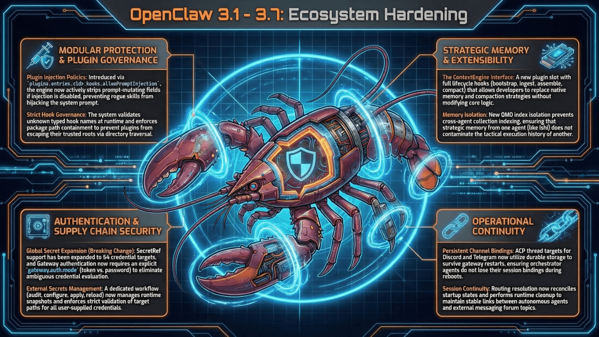 OpenClaw Security Upgrades 2026.3.1 – 3.7